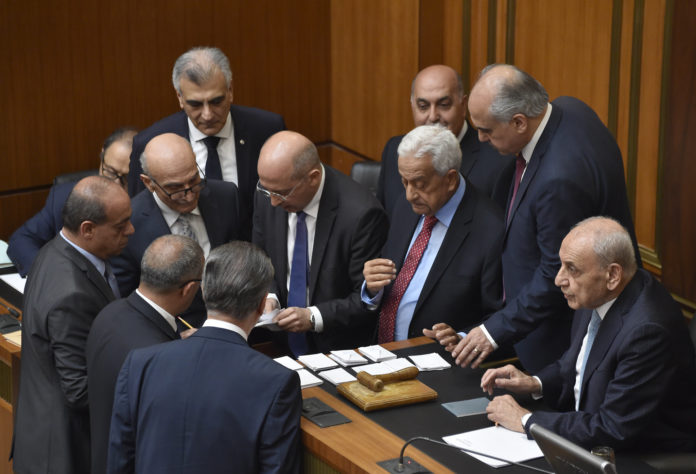 البرلمان اللبناني خلال احدى جلسات انتخاب رئيس للجمهورية في 14 حزيران 2023 تصوير علي فواز